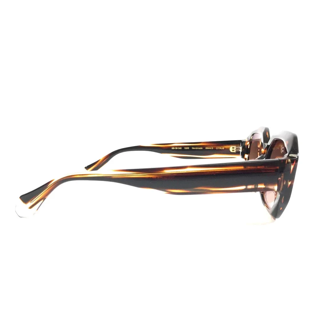 Gigi Studios Sunglasses CITRUS 6944/2 Striped Brown Frames Gradient Brown Lenses